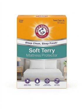 Lot Of 3 -  Arm & Hammer Twin / Twin Xl Soft Terry Mattress Protector